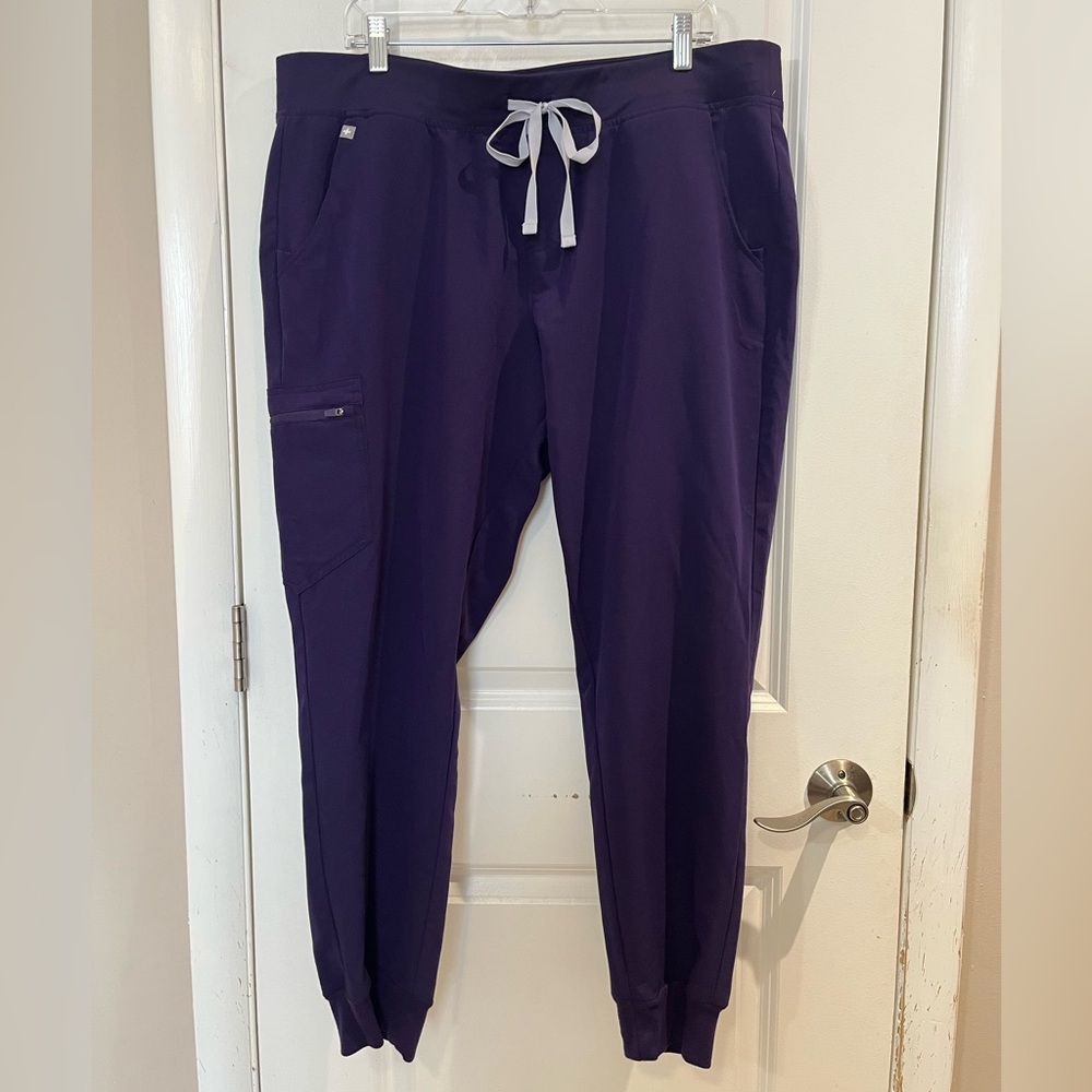 Figs Zamora High Waisted Scrub Pants Jogger Sz XXL Purple Medical Professional